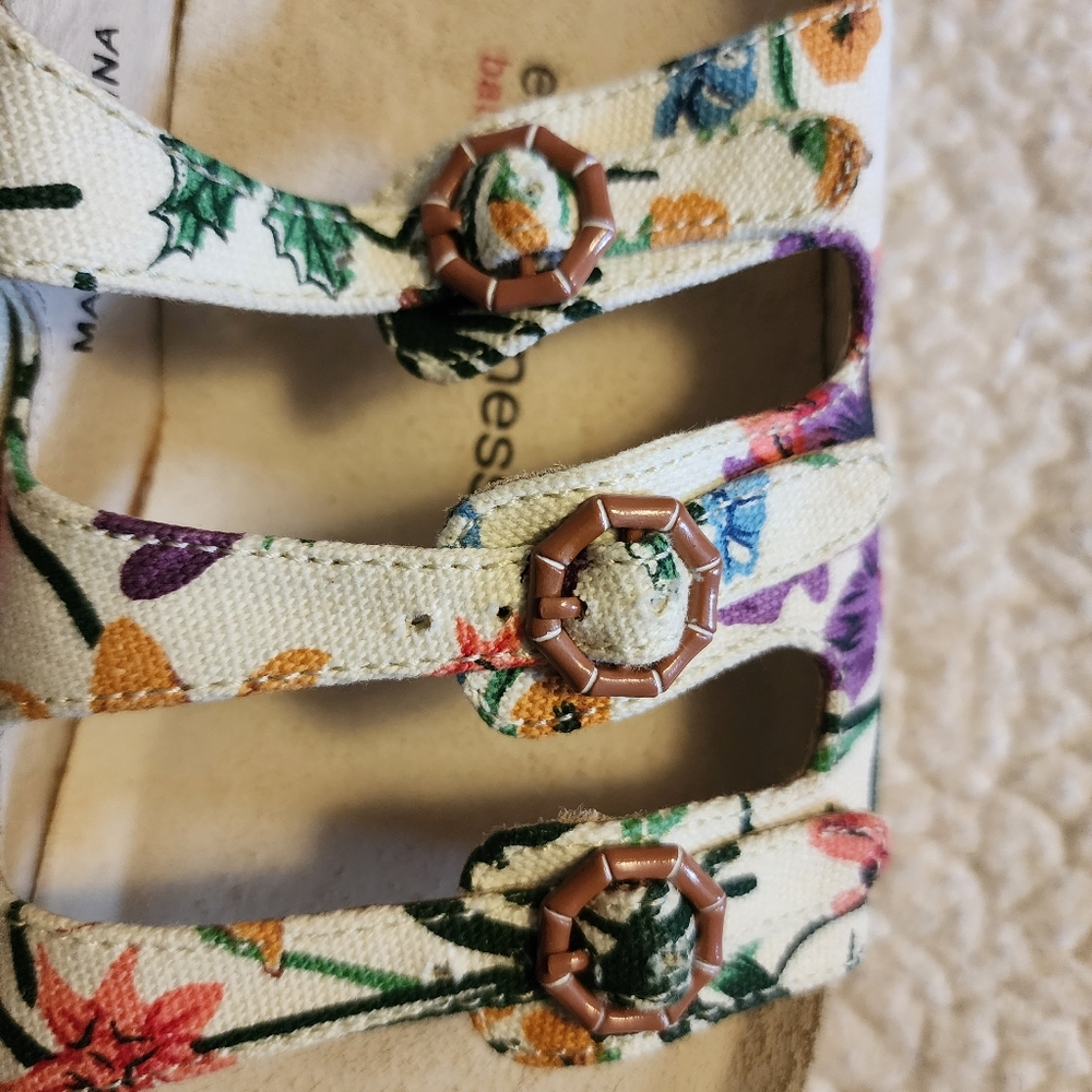 EuroWellness Balance triple strap floral canvas sandals SIZE 7 US 38 EU - Picture 4 of 8